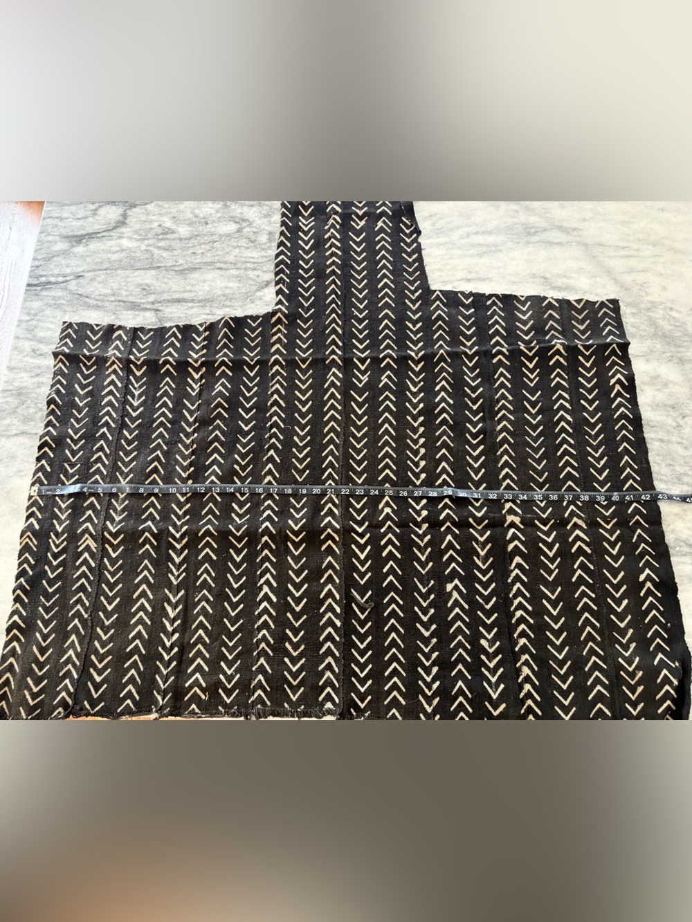 Authentic Mudcloth Remnant Bundle for crafting in black, rust & mustard/ochre - Picture 3 of 12